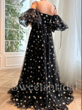 Elegant Off shouldr Side slit A-line Star Prom Dresses,SW1555