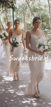 Simple Sexy V-neck Spaghetti Strap Sleeveless Party Dresses Bridesmaid Dresses, SW1099