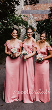 Off-shoulder Floor-length Wedding Bridesmaid Dresses, SW1190