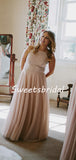 Simple Charming Sleeveless Chiffon Party Dresses Long Bridesmaid Dresses, SW1109