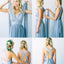 Convertible Simple Blue Jersey High Quality Handmade Custom Make Floor-Length Cheap Bridesmaid Dresses, WG80