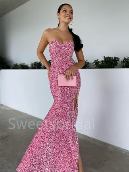 Elegant Sweetheart Sleeveless Side slit Mermaid Prom Dresses , SW1314