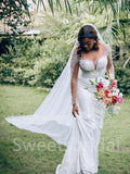 Simple Sweetheart Long sleeves Mermaid Wedding Dresses, DB0221