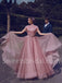 Elegant Strapless Cap sleeves A-line Prom Dresses, SW1499