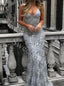 Sexy V-neck Spaghetti straps Sleeveless Mermaid Prom Dresses,SW1788