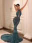 Sexy Halter Sleeveless Mermaid Prom Dresses ,SW1311