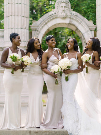 Sexy V-neck Mermaid Long Bridesmaid Dresses Online, SW1228