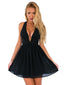 Simple Black Deep V Neck Chiffon A Line Short Homecoming Dress, BTW212