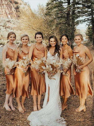 Simple Spaghetti Strap Mermaid Short Bridesmaid Dresses Online, SWE1232