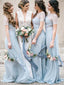 New Arrival Scoop Neck Chiffon Long Bridesmaid Dresses.DB10348