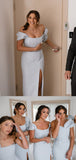 Mismatched Charming Side Slit Long Bridesmaid Dresses Online, SW1219