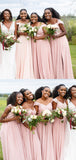 Charming Off-shoulder A-line Long Bridesmaid Dresses Online, SW1229