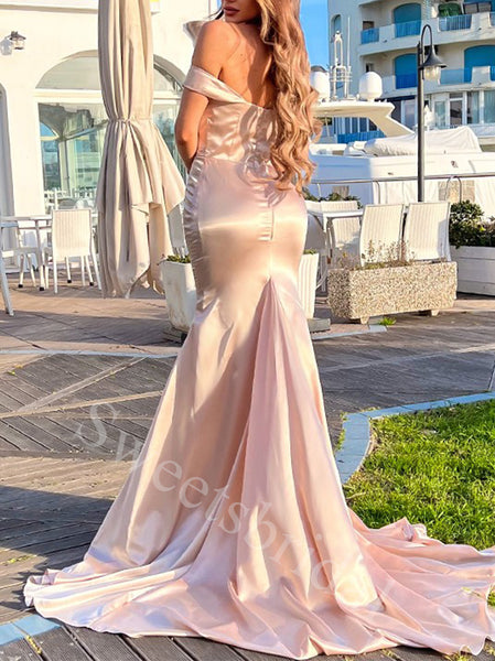Elegant Strapless Off-shoulder Mermaid Prom Dresses,SW1838