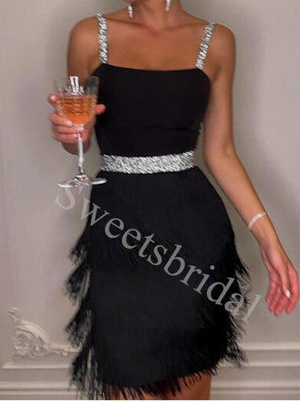 Sexy Spaghetti straps Square short Prom Dresses,SWW1773