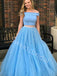 Elegant Off shoulder Two pieces A-line Prom Dresses,SW1750