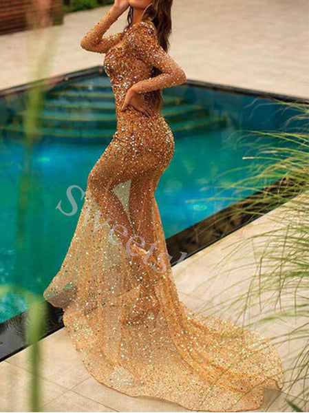 Sexy Sweetheart Long sleeves Mermaid Prom Dresses,SWW1776