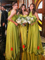 Mismatched A-line Satin Simple Charming Long Bridesmaid Dresses,SWE1250
