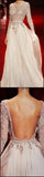 Long Sleeves Charming Floor-length Backless Cocktail Evening Party Cocktail Prom Dresses Online,PD0201