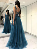 Long See Through Thigh Slit Backless Beaded Lace Prom Dress DPB113