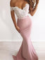 Off the Shoulder Lace Top Mermaid Long Bridesmaid Dresses MD310