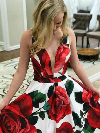 Open Back V-neck A-line Long Evening Party Prom Dresses PB3102