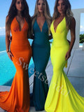 Sexy Halter V-neck Mermaid Long Prom Dresses,SW1637