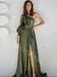 Elegant One shoulder Side slit  Long Prom Dresses,SW1612