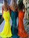 Sexy Halter V-neck Mermaid Long Prom Dresses,SW1637