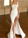 Elegant One shoulder Side slit  Sheath Long Prom Dresses,SW1616