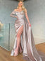 Elegant One shoulder Sweetheart Side slit  Sheath Long Prom Dresses,SW1614