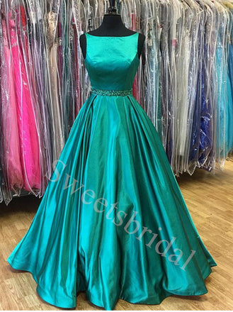 Elegant Sleeveless Beteau A-line Long Prom Dresses,SW1595
