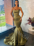 Sexy Spaghetti straps Square Sleeveless Mermaid Prom Dresses,SW1569
