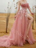 Sexy Sweetheart Side slit A-line Long Prom Dresses,SW1601