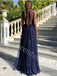 Elegant Sleeveless Simple  A-line Long Prom Dresses,SW1574