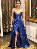 Elegant V-neck Side slit A-line Prom Dresses,SW1653
