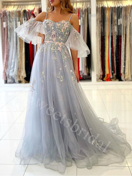Elegant Sweetheart Off shoulder A -line Prom Dresses,SW1692