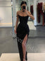 Sexy Sweetheart Off shoulder Side slit Sheath Prom Dresses,SW1698