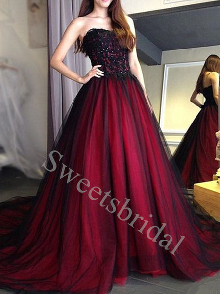 Elegant Sweetheart Sleeveless A-line Prom Dresses,SW1655