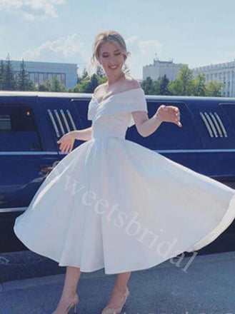 Elegant V-neck Off shoulder A-line Prom Dresses,SW1651