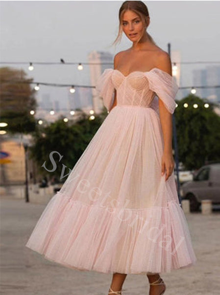 Elegant Sweetheart Off shoulder A-line Prom Dresses,SW1589