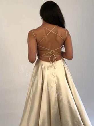 Sexy Square Side slit A-line Prom Dresses,SW1649