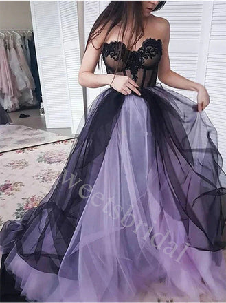 Elegant Sweetheart sleeveless A-line Long Prom Dresses,SW1608