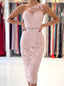 Elegant One shoulder Sheath Knee length Prom Dresses,SW1584