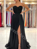 Elegant Sweetheart Side slit A -line Prom Dresses,SW1693