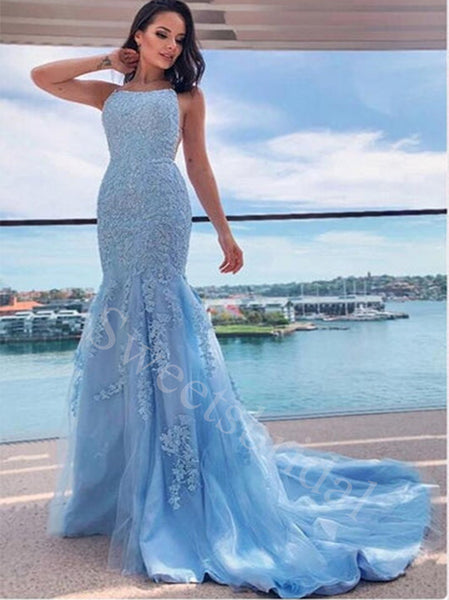 Elegant Halter Sleeveless Mermaid Long Prom Dresses,SW1630
