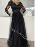 Elegant Long sleeves A-line Prom Dresses,SW1701