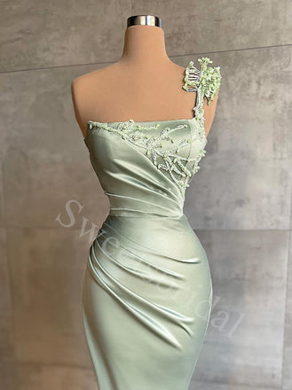 Elegant One shouldedr Sleeveless Mermaid Prom Dresses,SW1581