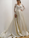 Gorgeous A Line Long Sleeves Lace Top With Train Wedding Dresses ,MD379