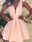 Fashion V Neck Sleeveless Mini Short Homecoming Dress, BTW132