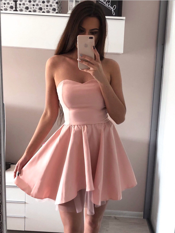 Sexy Sweetheart Simple A Line Pink Mini Short Homecoming Dress, BTW139 –  sweetbridals